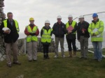 From left: Frank Donnelly, Senior Architectural Advisor, Dept. of Arts, Heritage and Gaeltacht (DAHG), Celine Walsh, Archaeologist, National Monuments Service (DAHG), Pauline Gleeson, Senior Archaeologist, National Monuments Service (DAHG), Joe (Denary) Doherty, Carrickabraghy Committee, Paul Doherty, Consulting Engineer and Project Manager, Duncan McLaren, Conservation Architect and Richard Crumlish, Project Archaeologist.